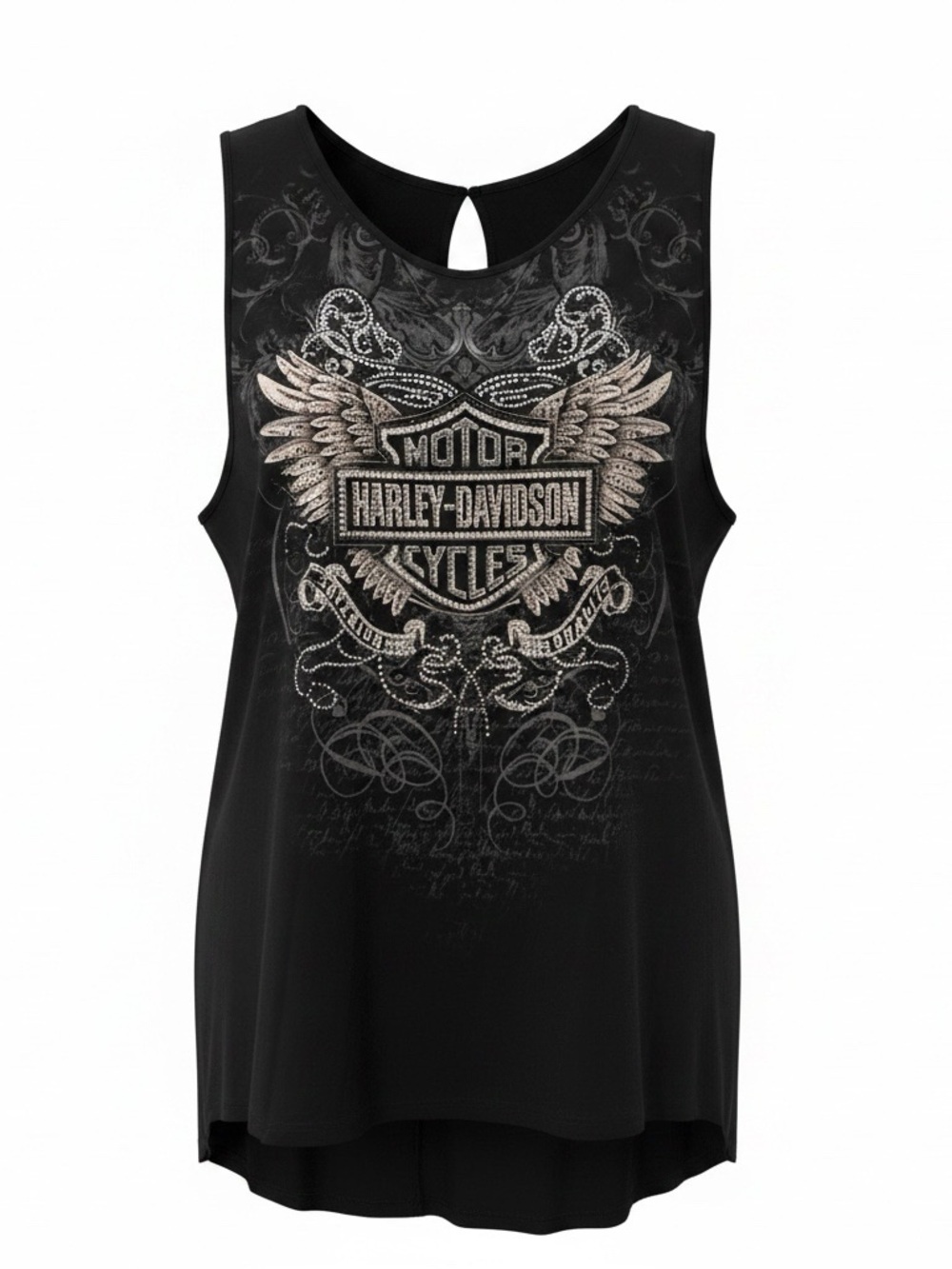 Harley-Davidson Black Tank with Winged Embellished Logo